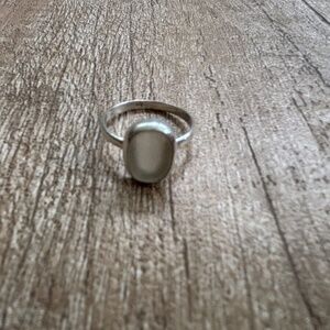 Sterling Silver White Seaglass Ring
